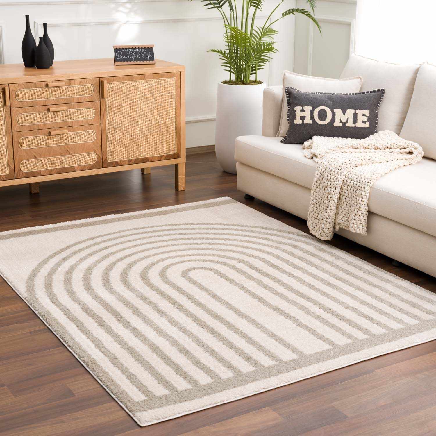 Yasuo Gray Washable Area Rug - Ornate Home