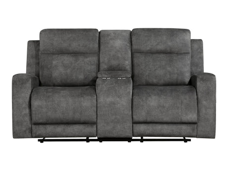Yates Dark Gray Double Reclining Loveseat - Ornate Home