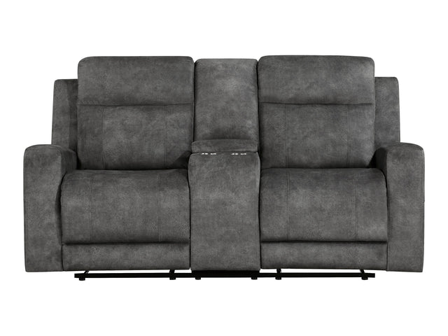 Yates Dark Gray Double Reclining Loveseat - Ornate Home
