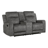 Yates Dark Gray Double Reclining Loveseat - Ornate Home