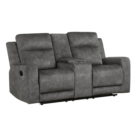 Yates Dark Gray Double Reclining Loveseat - Ornate Home