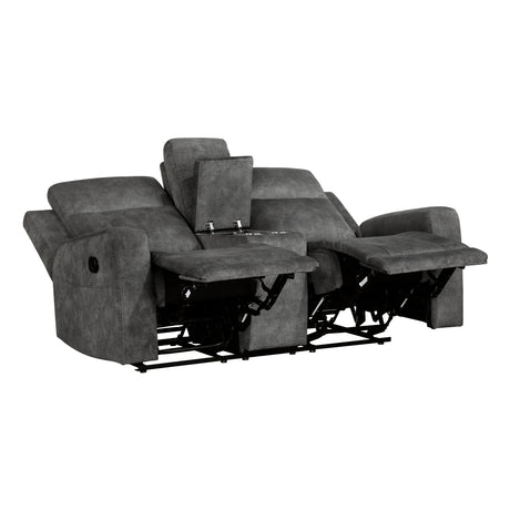 Yates Dark Gray Double Reclining Loveseat - Ornate Home