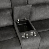 Yates Dark Gray Double Reclining Loveseat - Ornate Home