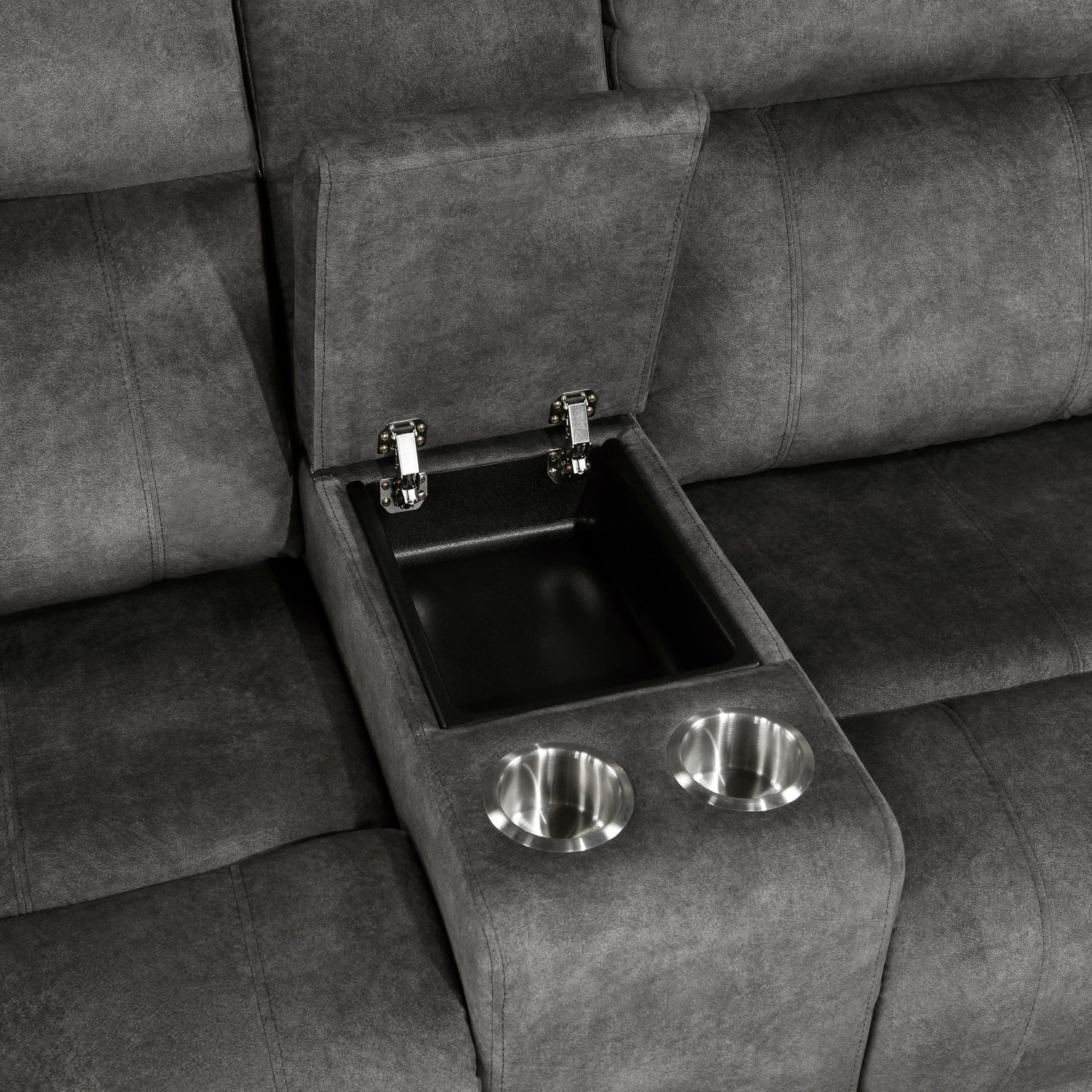 Yates Dark Gray Double Reclining Loveseat - Ornate Home