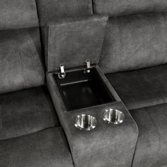 Yates Dark Gray Double Reclining Loveseat - Ornate Home
