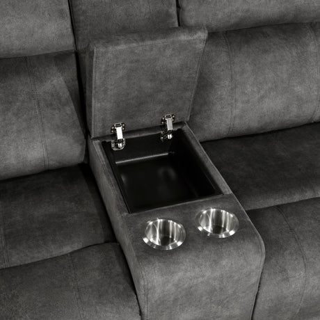 Yates Dark Gray Double Reclining Loveseat - Ornate Home