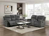 Yates Dark Gray Double Reclining Loveseat - Ornate Home