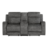 Yates Dark Gray Double Reclining Loveseat - Ornate Home