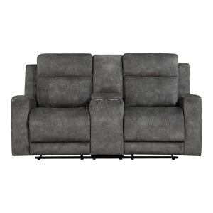 Yates Dark Gray Double Reclining Loveseat - Ornate Home