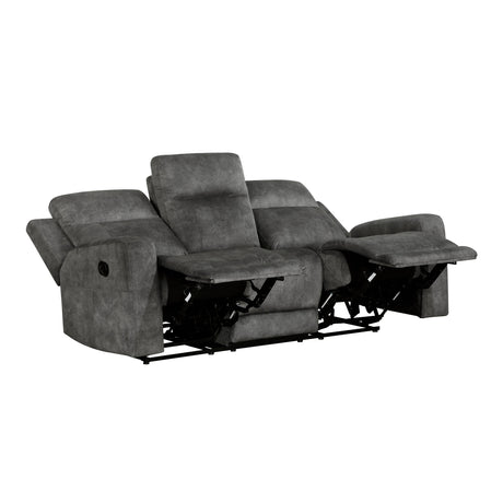 Yates Dark Gray Double Reclining Sofa - Ornate Home