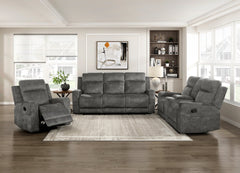 Yates Dark Gray Double Reclining Sofa - Ornate Home