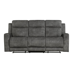 Yates Dark Gray Double Reclining Sofa - Ornate Home