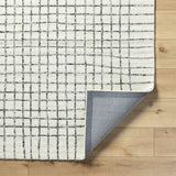 Yates White Grid Wool Area Rug - Clearance - Ornate Home
