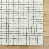 Yates White Grid Wool Area Rug - Clearance - Ornate Home