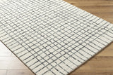 Yates White Grid Wool Area Rug - Clearance - Ornate Home
