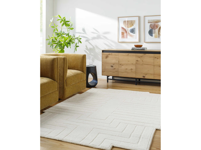 Yavor White Geometric Area Rug - Ornate Home