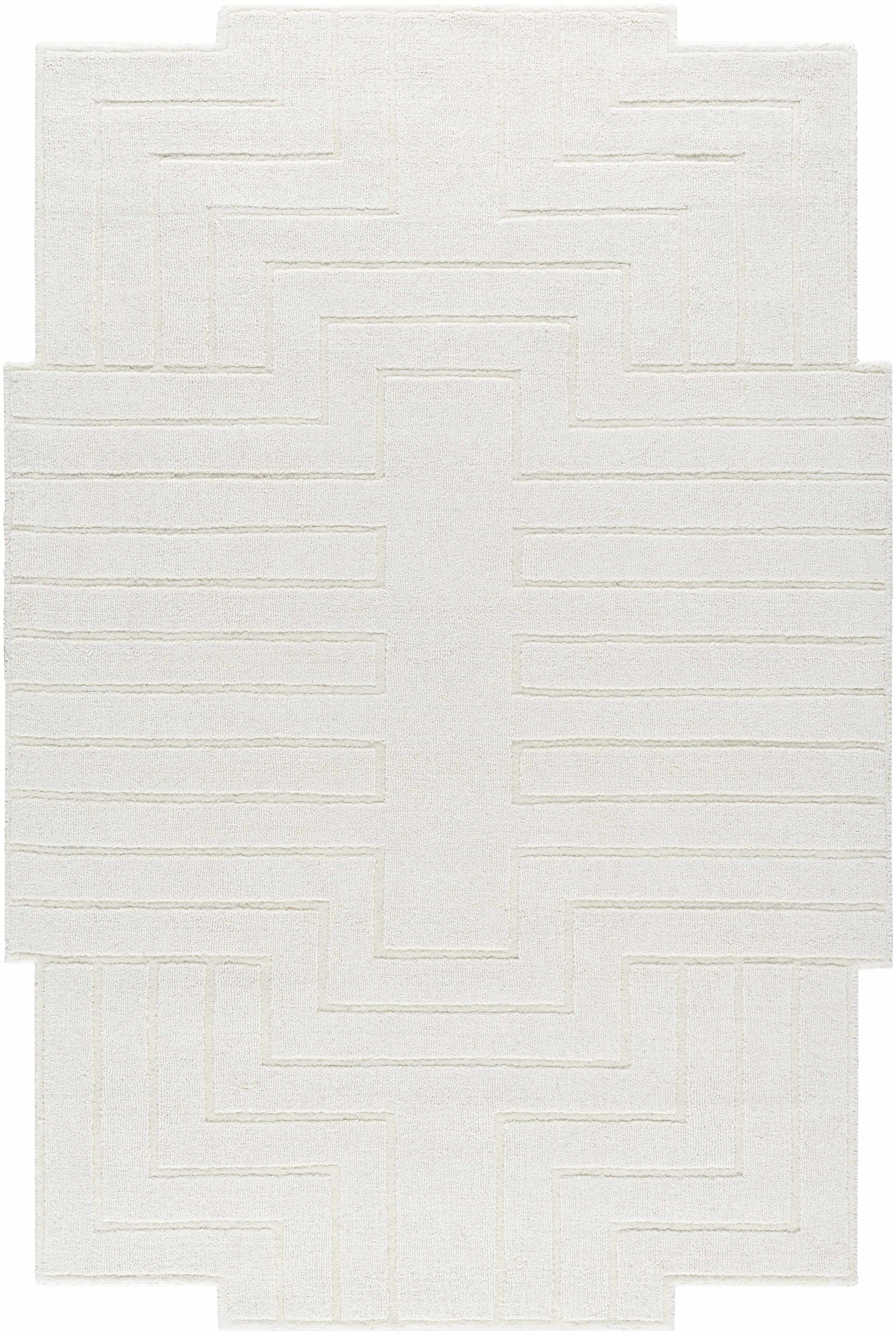 Yavor White Geometric Area Rug - Ornate Home