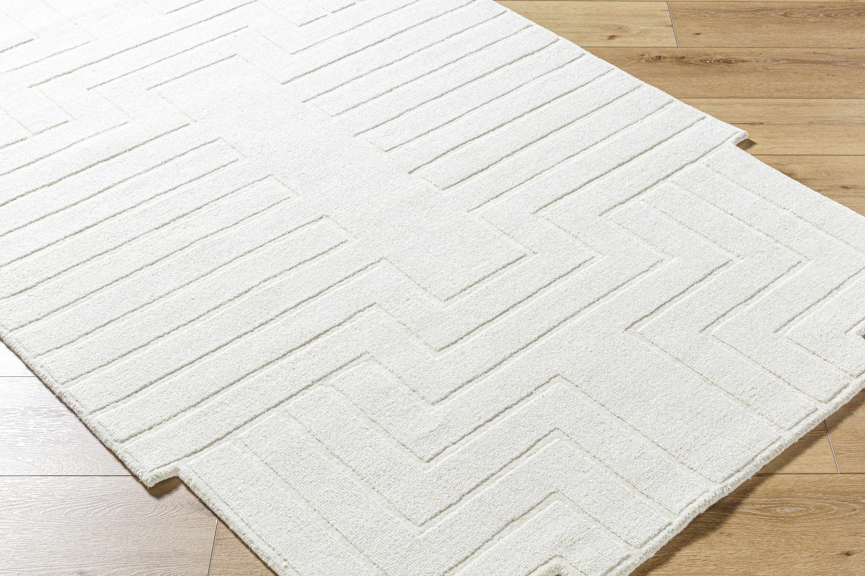 Yavor White Geometric Area Rug - Ornate Home