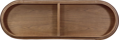 Yeal Sahara Leather Upholstered Storage Console Table with Wooden Tray Top - Ornate Home