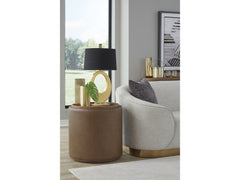 Yeal Sahara Leather Upholstered Storage End Table with Wooden Tray Top - Ornate Home