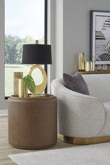 Yeal Sahara Leather Upholstered Storage End Table with Wooden Tray Top - Ornate Home