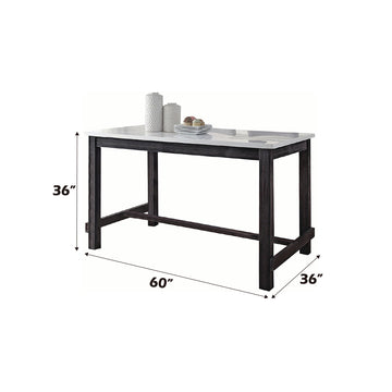 Yelena Marble & Weathered Espresso Counter Height Table - Ornate Home
