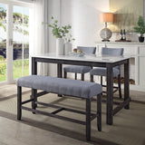 Yelena Marble & Weathered Espresso Counter Height Table - Ornate Home
