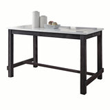 Yelena Marble & Weathered Espresso Counter Height Table - Ornate Home