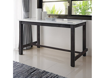 Yelena Marble & Weathered Espresso Counter Height Table - Ornate Home