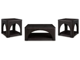 Yellink Black Coffee Table and 2 End Tables - Ornate Home