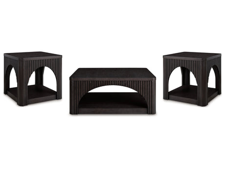 Yellink Black Coffee Table and 2 End Tables - Ornate Home