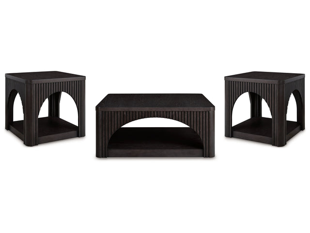 Yellink Black Coffee Table and 2 End Tables - Ornate Home