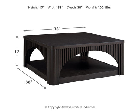 Yellink Black Coffee Table and 2 End Tables - Ornate Home