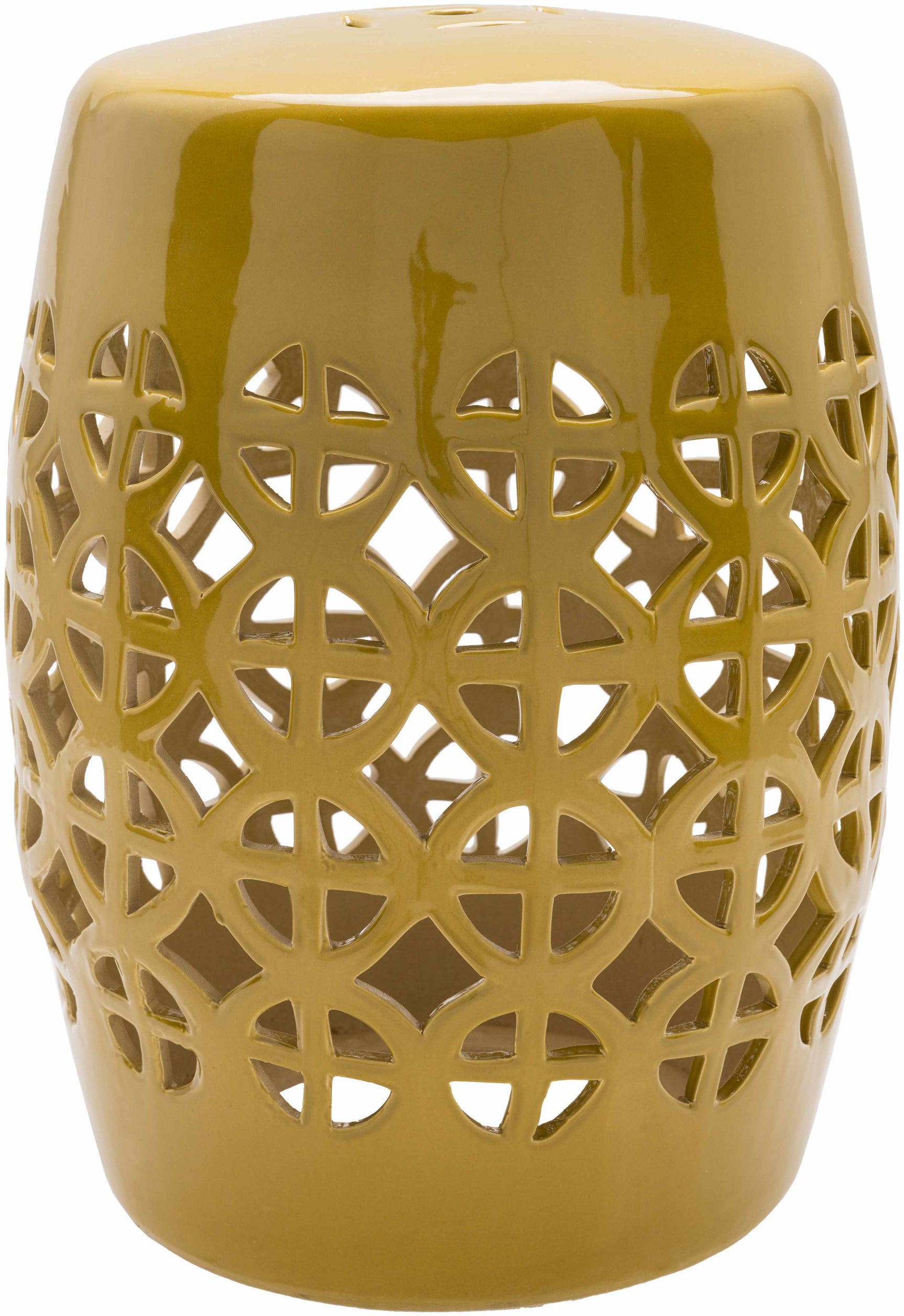 Yellow Ceramic Outdoor Side Table - Ornate Home