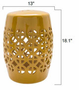 Yellow Ceramic Outdoor Side Table - Ornate Home