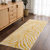 Yellow Terra Zebra Print Area Rug - Clearance - Ornate Home