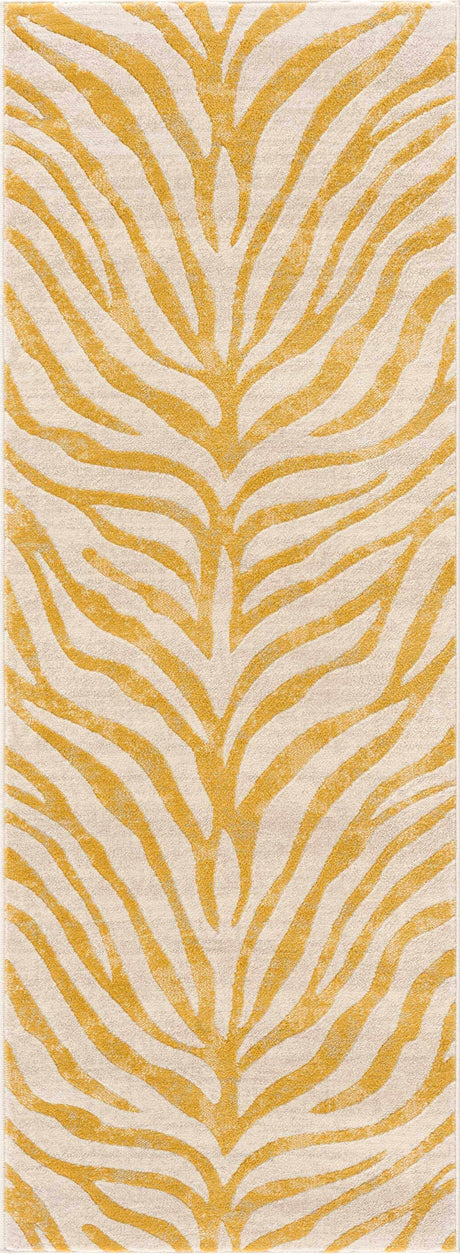 Yellow Terra Zebra Print Area Rug - Clearance - Ornate Home
