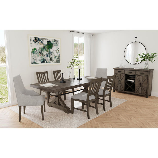 Yellowstone Medium Brown 7-Piece Standard Height Dining Set with Table, Four Chairs & Two Host Chairs - Ornate Home
