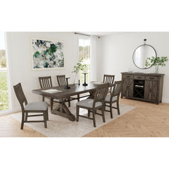 Yellowstone Medium Brown 7-Piece Standard Height Dining Set with Table & Six Chairs
