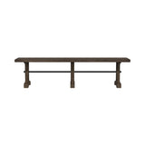 Yellowstone Medium Brown Dining Bench with Metal Bar Cross - Ornate Home