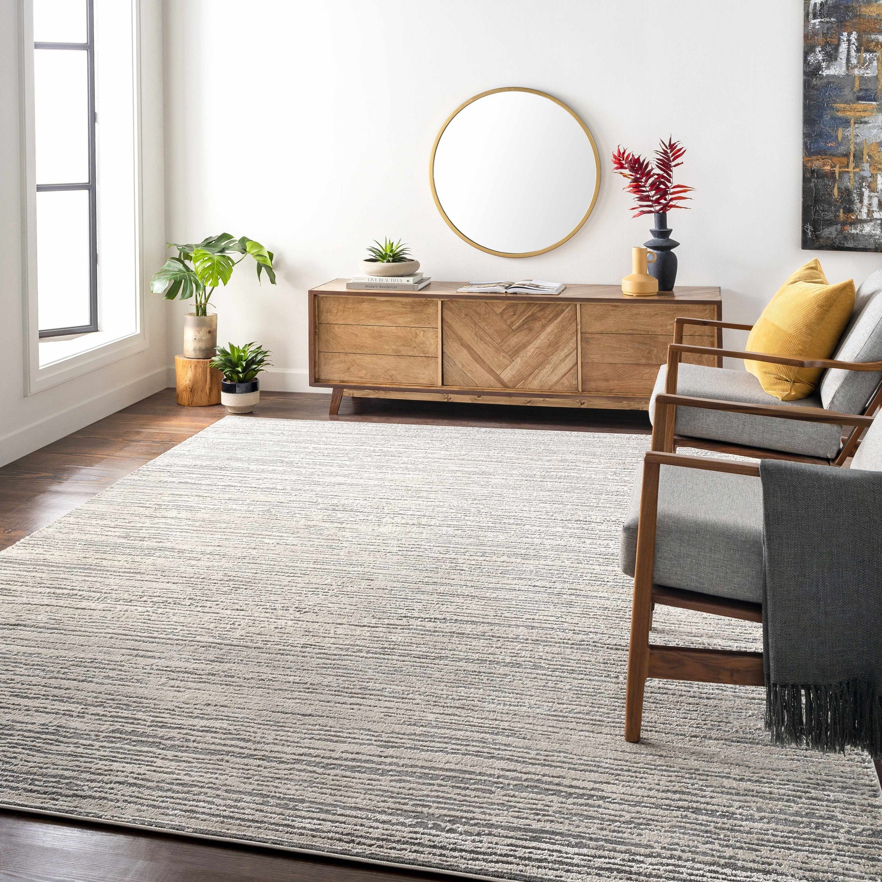 Yemassee Tibetan Striped Area Rug - Ornate Home