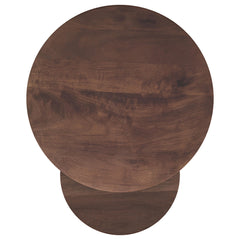 Yency Dark Brown Mango 2-piece Round Mango Wood Nesting Table Set - Ornate Home