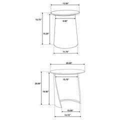 Yency Dark Brown Mango 2-piece Round Mango Wood Nesting Table Set - Ornate Home