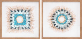 Yenice Natural Wood Geometric Wall Art Set Of Two - Clearance - Ornate Home