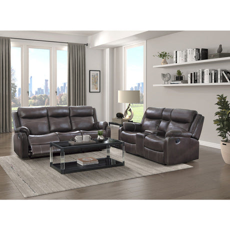 Yerba Brown Double Reclining Loveseat - Ornate Home