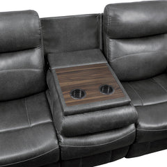 Yerba Gray Double Reclining Sofa - Ornate Home