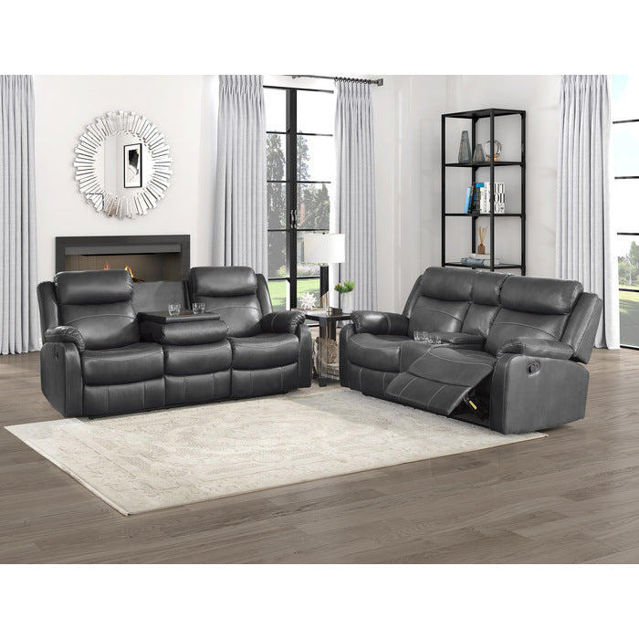 Yerba Gray Double Reclining Sofa - Ornate Home