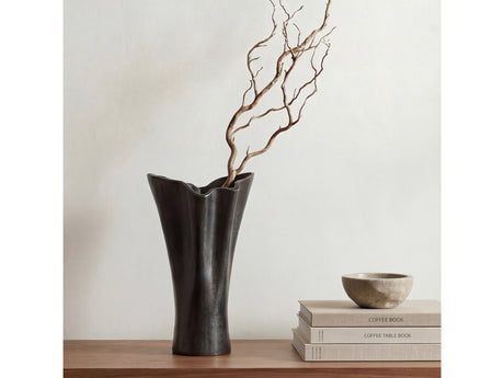 Yeri Black Cast Aluminum Vase - Ornate Home