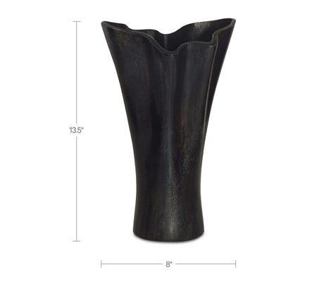 Yeri Black Cast Aluminum Vase - Ornate Home
