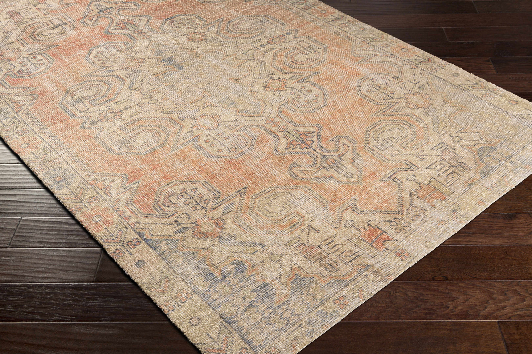 Yetminster Traditional Distressed Peach Rug - Clearance - Ornate Home